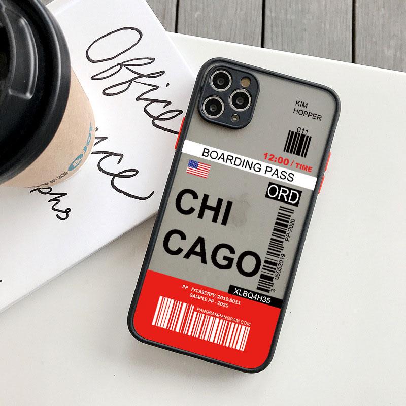 INS Fashion Design New York Seoul Tokyo Boarding Pass Ticket Phone Case for Iphone XS X XR 13 12 11 14 15 Pro Max 7 8 Plus Cover