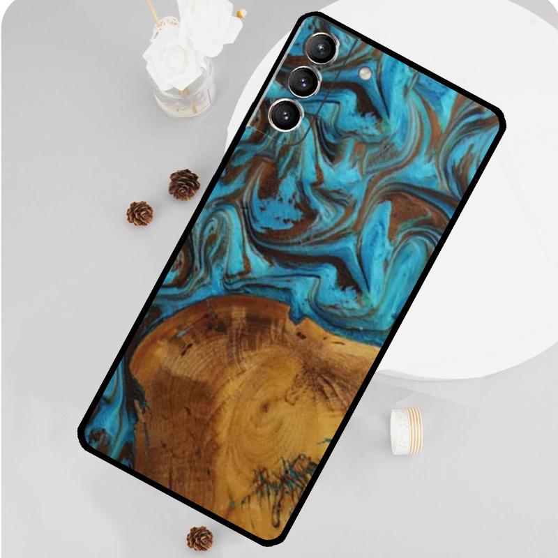 Wood Resin Traveler Protective Phone Case For Samsung Galaxy S25 S26 Ultra S20 S21 S22 S23 S24 S10 Plus S25 FE Funda Cover