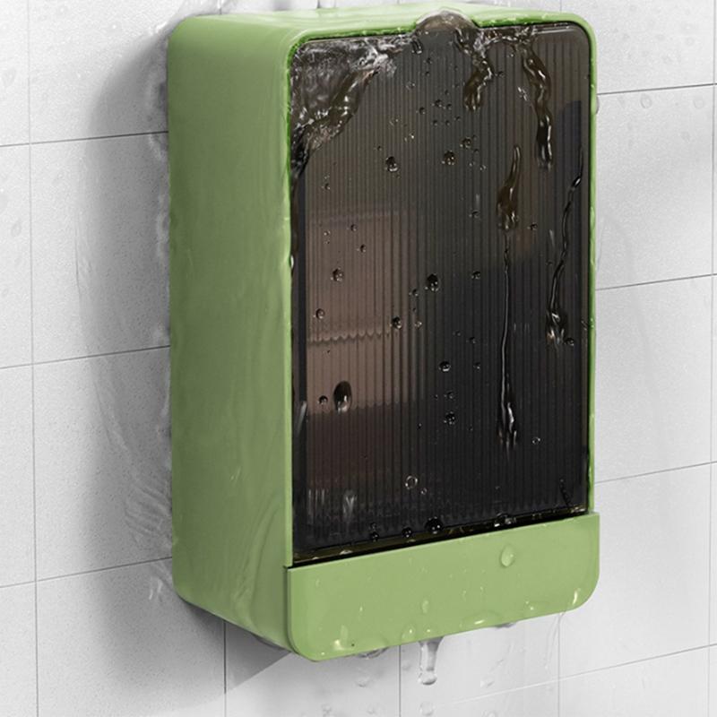 Wall-Mounted Drain Soap Box Flip Cover Detachable Soap Rack Punch-Free Bathroom StorageSelf Draining Soap Holder