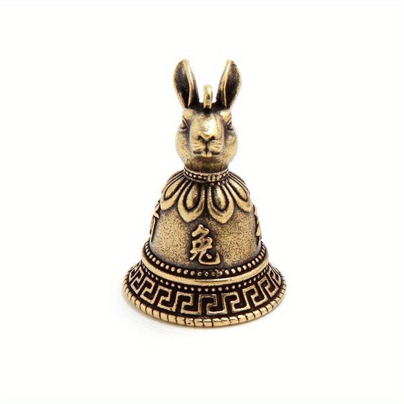 1pc Brass Chinese 12 Zodiac Animals Heads Bell Keychain Pendants Jewelry Vintage Copper Feng Shui Car Key Chain Hanging Keyring Gift