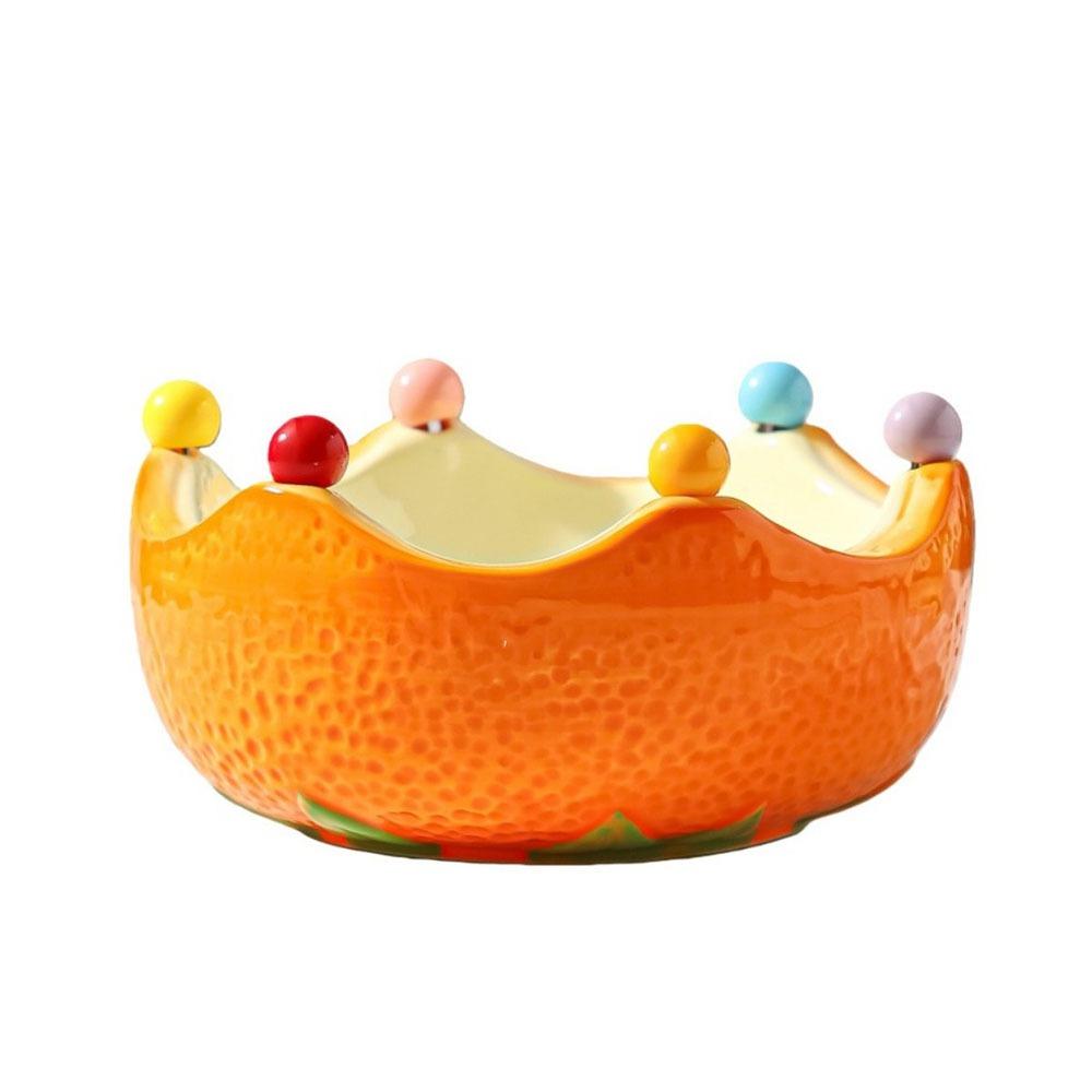 

Strawberry Orange Shape Fruit Serving Plate 2 in 1 Fruit Fork Set Cute Salad Bowl Fruit Insert помаранчевий