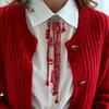 Beaded Tassel Pin Brooch Boho Chain Tassel Brooch Retro Dangle Brooch for Women Men Suit Sweater Clothes Accessory