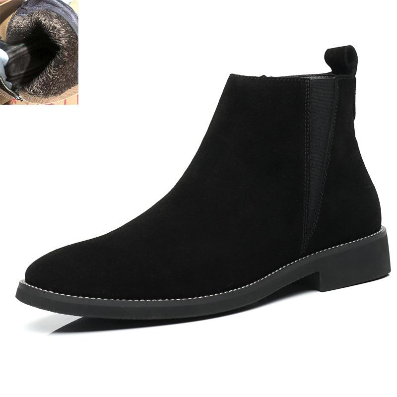 Fashion Fashion Chelsea Boots Men Pointed Comfortable ZIP Dress Boots Men Slip On Cheap 2024 New Men's Suede Shoes Zapatos Hombre Casual