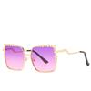 Oversized Square Sun Glasses Ladies New Luxury Pearl Sunglasses Women Brand Designer Fashion Shades Big Frame Eyewear