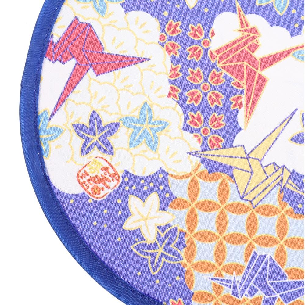 Portable Decorative with Pocket Nylon Round Summer Flying Disk Folding Fans Kid Outdoor Hand Fan