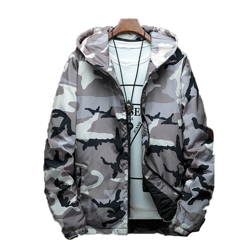 Men's Korean Camouflage Cotton Winter Coat for High School Students