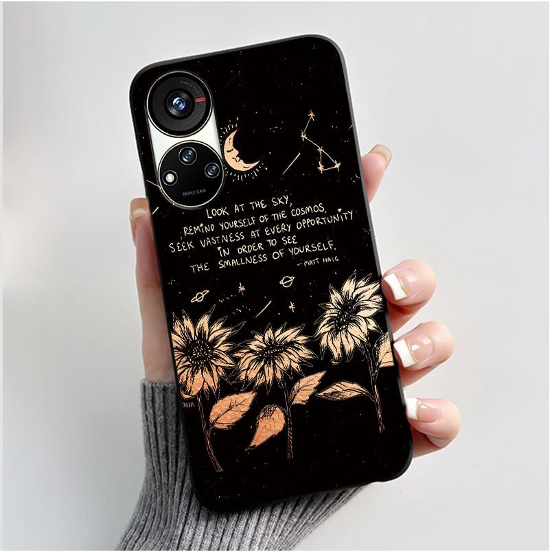 Hülle für ZTE Blade V40S / Axon 40 SE / V70 Pro Hülle Ästhetisch Niedliche Katze Astronaut Weiche Schwarze Matte Schutzhülle Rückseite