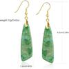 Jasper Stone Earrings for Women Trendy Dangle Earrings Fishhook Drop Earrings