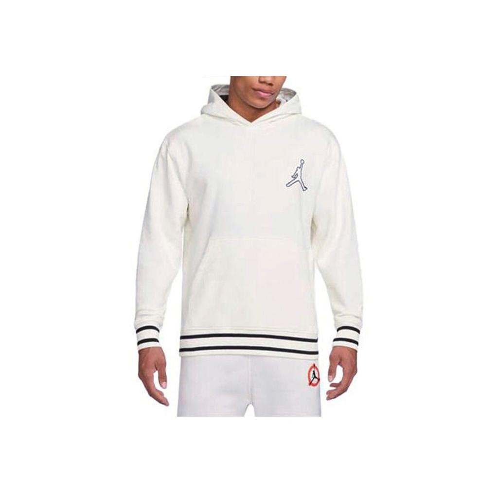 Jordan Spliced Logo Letter Print Fleece-Lined Hoodie Men Hoodie White FD7403-133