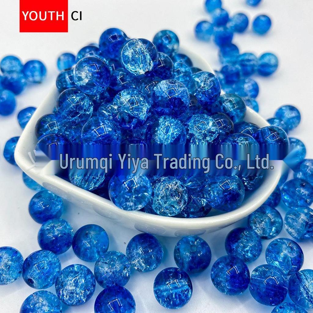 Koraliki z kryształowego szkła z glazurą crackle ice do samodzielnego tworzenia bransoletek i projektów przekładek