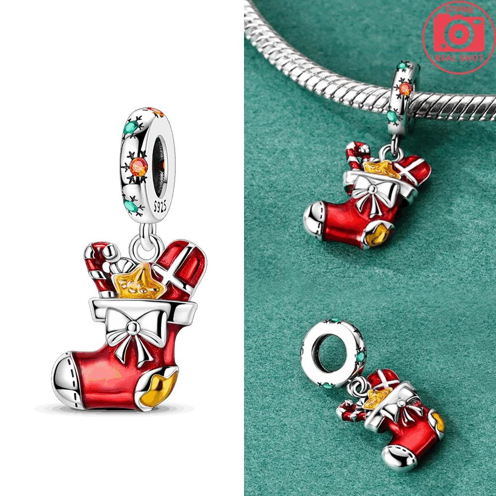 Copper Colorssanta Claus Holds A Heart Bead Fit Original Bracelet Diy Fine Jewelry Gift For Women