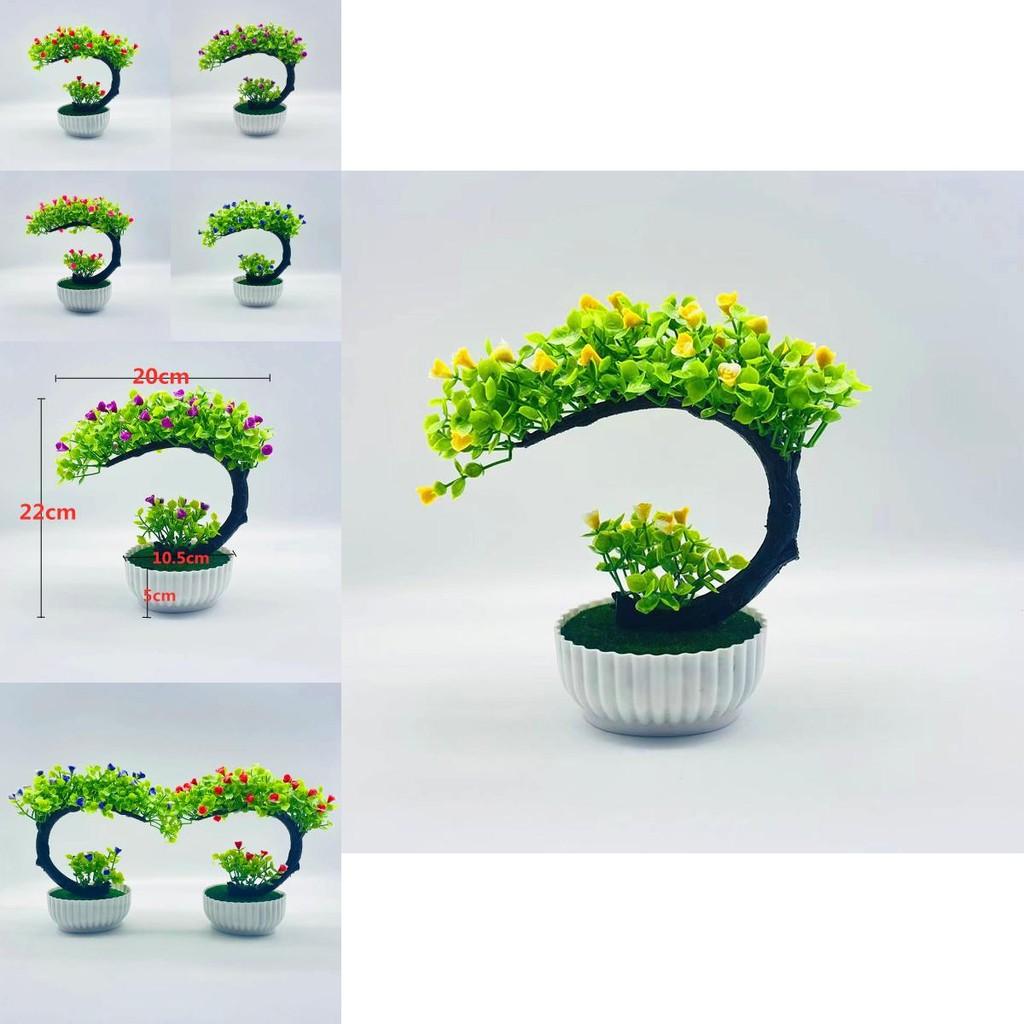 Faux Rose Bonsai With Solid Plastic Construction For Home Office Or Event Decor