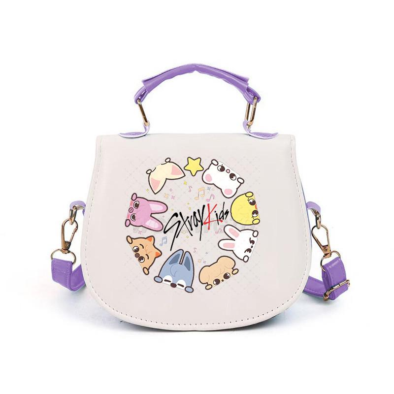 Kids Girls Straykids Felix Printed Student Lightweight Crossbody Bag Casual PU Shoulder Bags