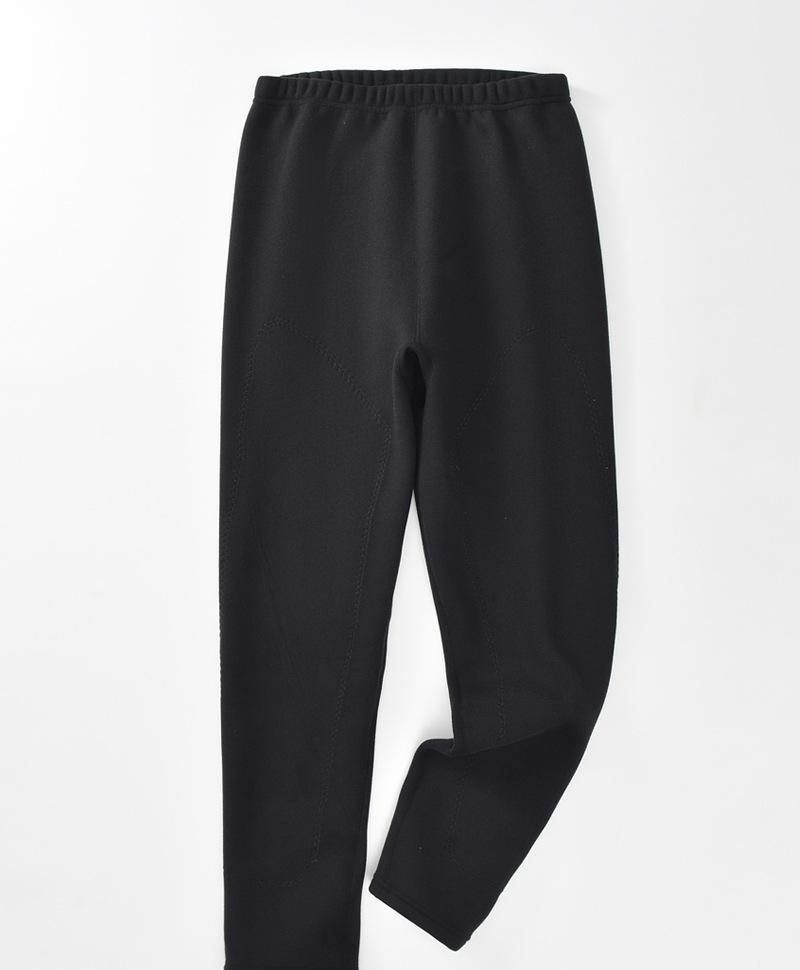 High-Waisted Plus Size Lambswool Thermal Pants with Knee Pads