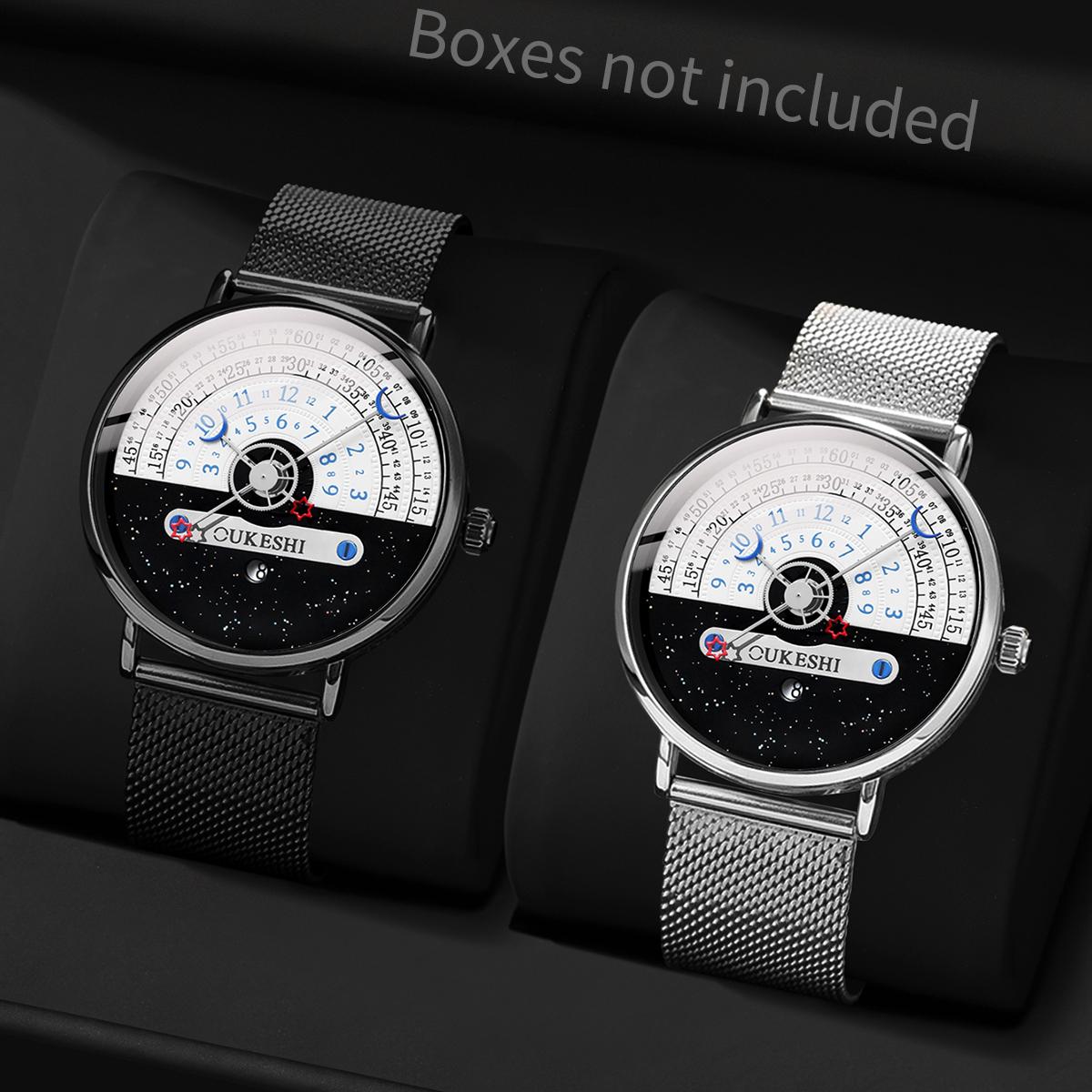 

2/4 шт. Роскошный набор мужских деловых часов, модные кварцевые наручные часы с сетчатым браслетом для мужчин, часы Reloj Hombre
