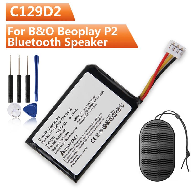 7.4V 1100mAh C129D2 B&O Beoplay P2 Bluetooth Hoparlör İçin Yedek Pil Aletlerle