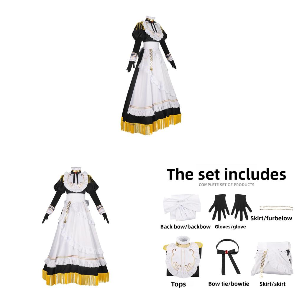 Playing Death Game To Put Food On The Table Cosplay Costume Red Girl Maid Dress For Anime Role Play