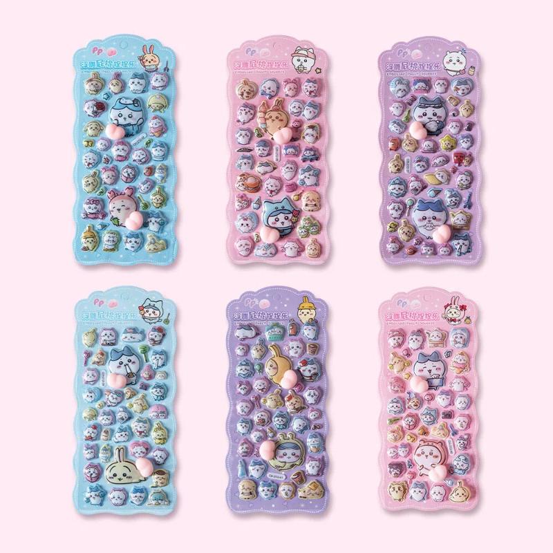 1 Sheet Crayon   3D Relief Sticker Cute  Butt Stickers Kawaii Stress Relief Puffy  Decals Toys