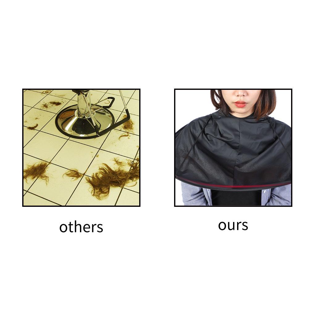 Voksen Barber Hårklipp Paraply Cape Frisørsalong Kappe Hårklipp Frisørkappe Svart