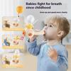 Children's Three In One Breathing Practice Toy Whistling Floating Blowpipe Ball Blowing Balloon Launcher Education Practice Toy