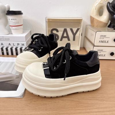 Schwammkuchen dicksohlige Retro-Plateauschuhe für Damen 2026 neue höhensteigernde lässige Sports-Brot-Schuhe