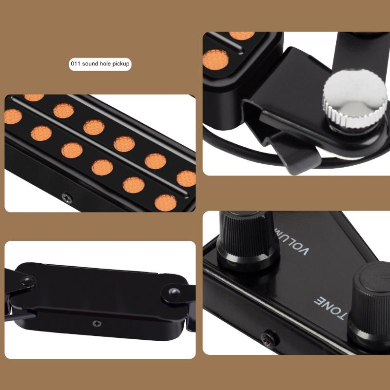 12 Hole Acoustic Guitar Pickup Sound Hole Pickup Magnetic Transducer with Volumes Tone Tuner Guitar Accessories