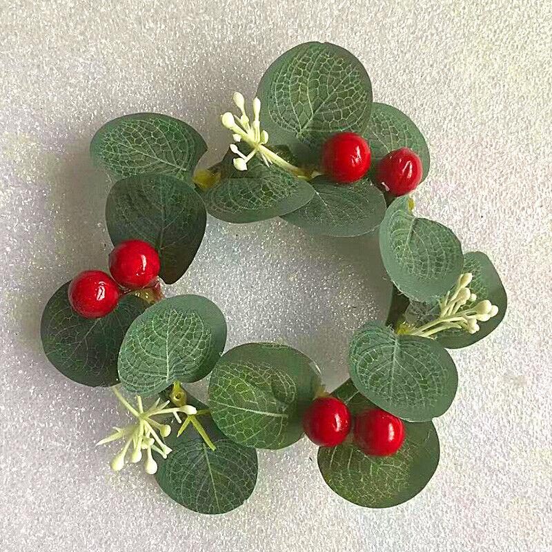 Jul Vindu Bær Furu Liten Krans Hengende Dekorasjoner XMAS Hjem Girlander