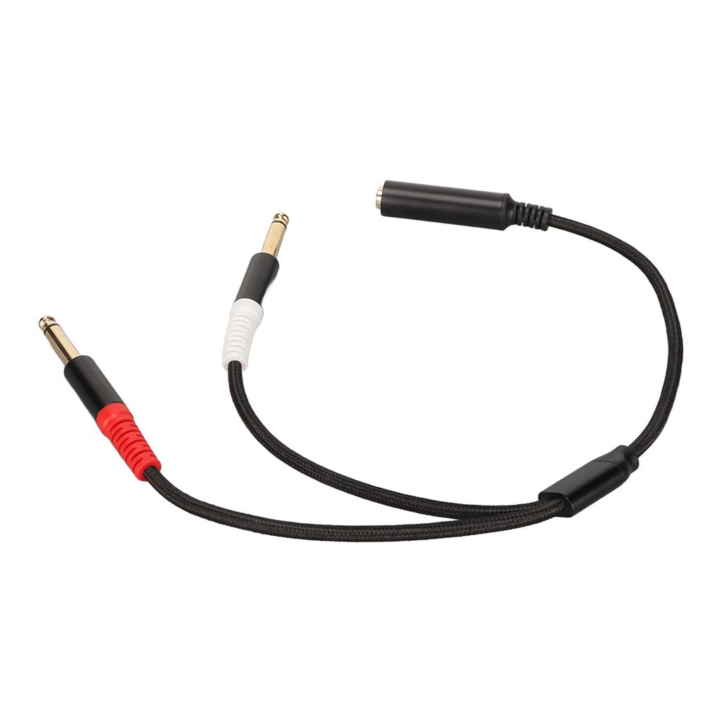 1 4 Inch Stereo Splitter Y Cable Gold Plated Plug Double Male Shielded 6.35mm Male Plug To Dual 6.35mm Female Jack Cable