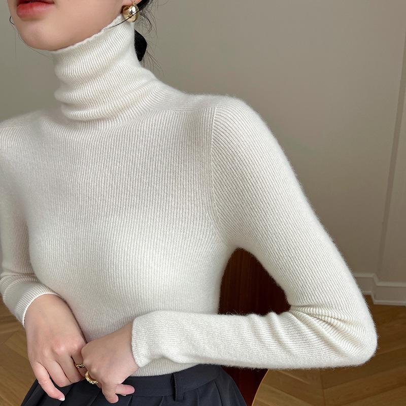 Little Goat Pure Cashmere Women's Slim-Fit Black Turtleneck Sweater