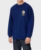 French Terry Relaxed Tiger Badge Crewneck Sodalite Blue