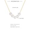 Stylish And Simple Daily S925 Sterling Silver Pearl Necklace Women'S 5 Round Pearls Temperament Collarbone Chain Necklac