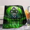 1 szt. Koc Flanelowy z Nadrukiem Borussia Mönchengladbach Wysokiej Jakości Ciepły Komfortowy Pokrycie na Wszystkie Pory Roku Idealny na Prezenty Wystrój Domu