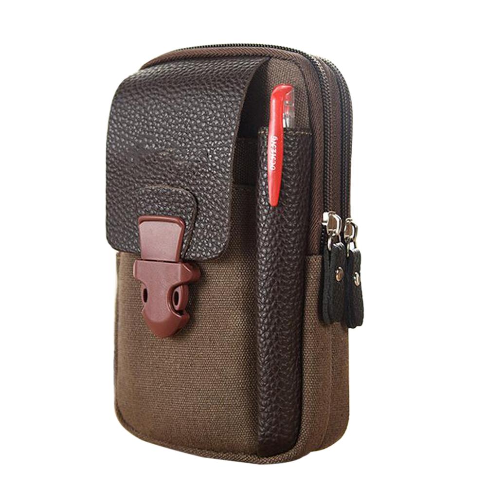 Outdoor Shopping Accessaries Supplies Canvas Men Waist Belt Bags Business Sports Casual Male Zip Mobile Phone Pouch