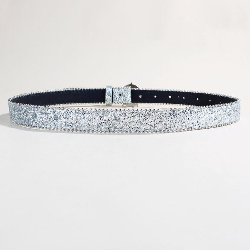 Heavy Duty Waist Belts for Jeans Pants Heavy Glitter Buckle Belt Bandsman