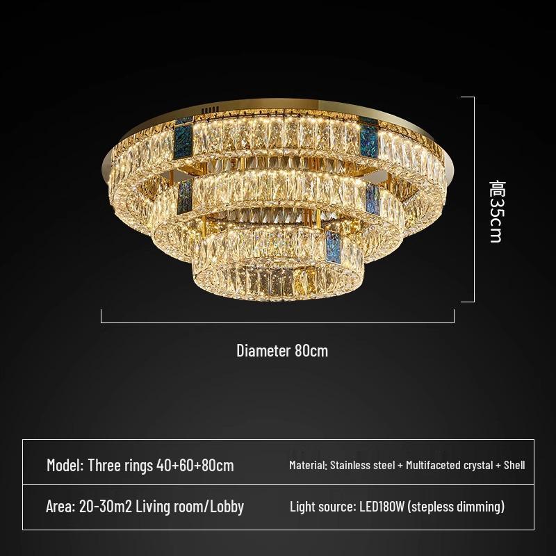 Luxury Modern Crystal Ceiling Light – Atmospheric Round Design for Living Room or Bedroom (2025 Edition)