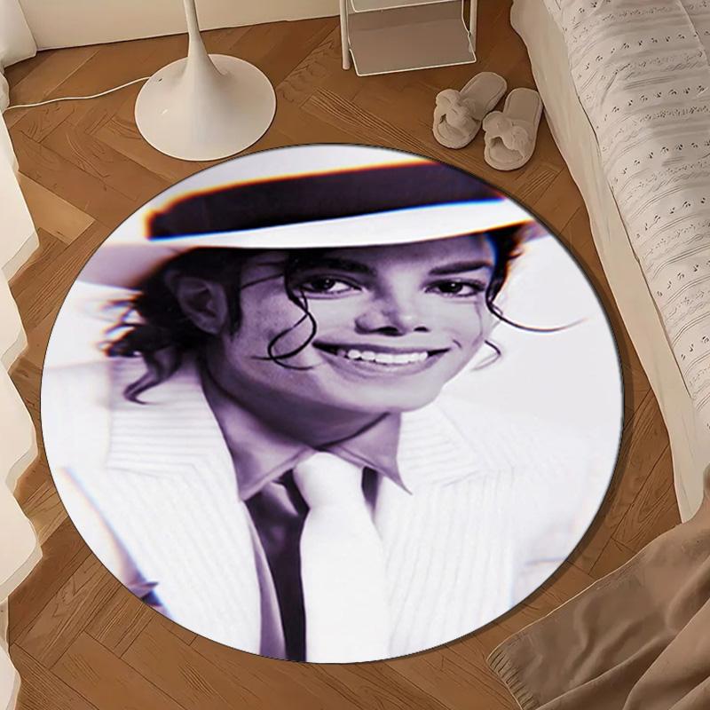 Metallic Hair Style Michael muisc Round Rug for Livingroom,Bedroom, Palyroom, Chair Rug, Area rug, Circle Carpet, Large Size Fan Christmas gift