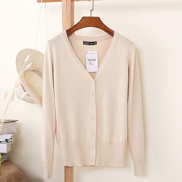 Women Spring and Autumn Casual Long Sleeve Cardigan Knitwear