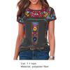 O-neck Short Sleeve Loose Fit Women T-shirt Vintage Boho Ethnic Floral