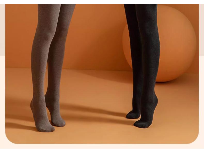 Gray High-Waist Fishbone Bottoming Tights: Thickened, Velvet-Enhanced, Non-Slip Pantyhose for Women - Keeps Legs Warm In Autumn & Winter.