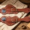 Riding Boot Strap Straps Decorative Metal Rivets LeatherLike Prong Navy Middle Ornament