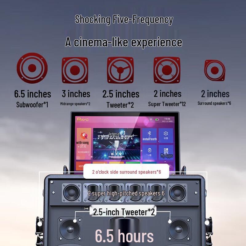 Portable Outdoor Karaoke Speaker System with Display