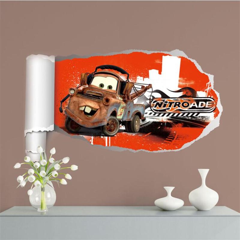 3D Cartoon Lightning McQueen  Wall Stickers For Kid's Room Kindergarten Bedroom Living Room Diy Wall Decoration