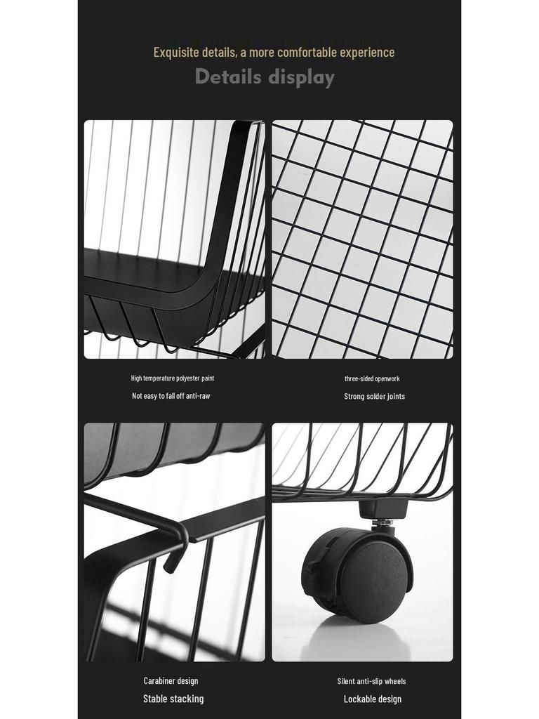 Multi-Layer Kitchen Vegetable & Fruit Storage Trolley