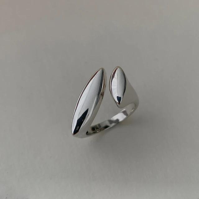 925 Sterling Rings for Women Fashion Geometric Handmade Irregular Strip Ring Party Christmas Gift