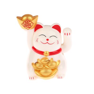 1Pc Mini Solar Powered Chinese Lucky Cat Wealth Waving Shaking Hand Fortune Welcome Cat Cute Lucky Cat Home Car Decor Gift
