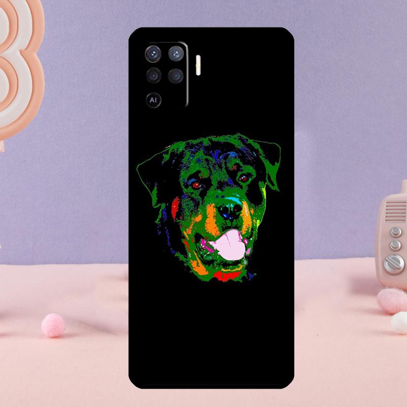 Cute Rottweiler Dog Phone Case For Oppo A58 A18 A38 A78 A98 A17 A77 A80 A40 A60 A16 A76 A96 A74 A94 A54 A15 A57S