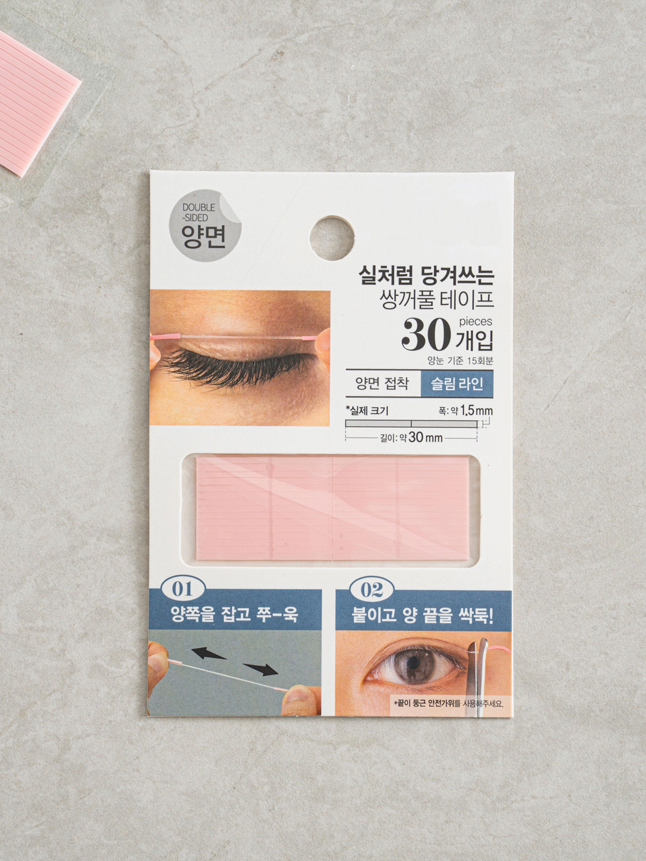 Double-Sided Thread Double Eyelid Tape, 30 Pieces 1ea