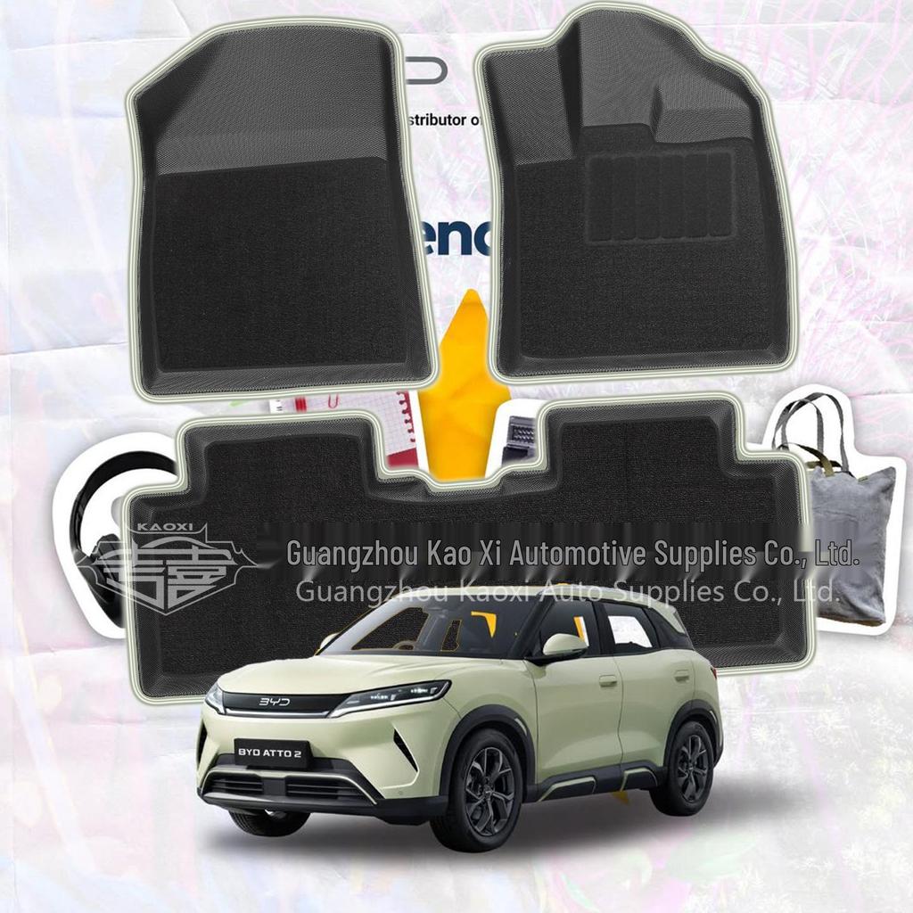 Eco-Friendly TPE Floor & Trunk Mats, Wear-Resistant Backrest Mats for BYD Yuan UP Atto 2 Right-Hand Drive