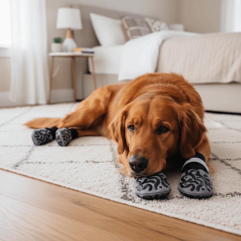4pcs/set Waterproof Anti-Slip Dog Socks Adjustable reflective Pet Paw Protection Breathable Anti-Scratch Dog Boots