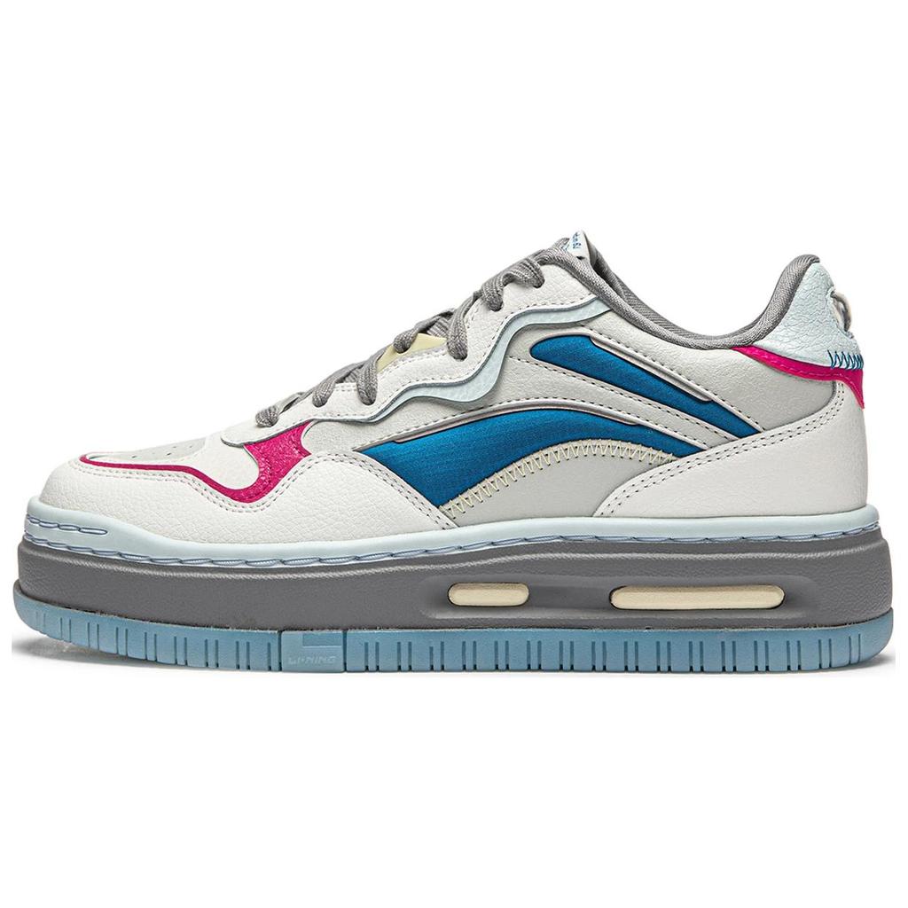 New LiNing Future C1 Slip Resistant Cushioning Abrasion Resistant Support Low top Casual Shoes Women's White Gray Pink AGCU032-14